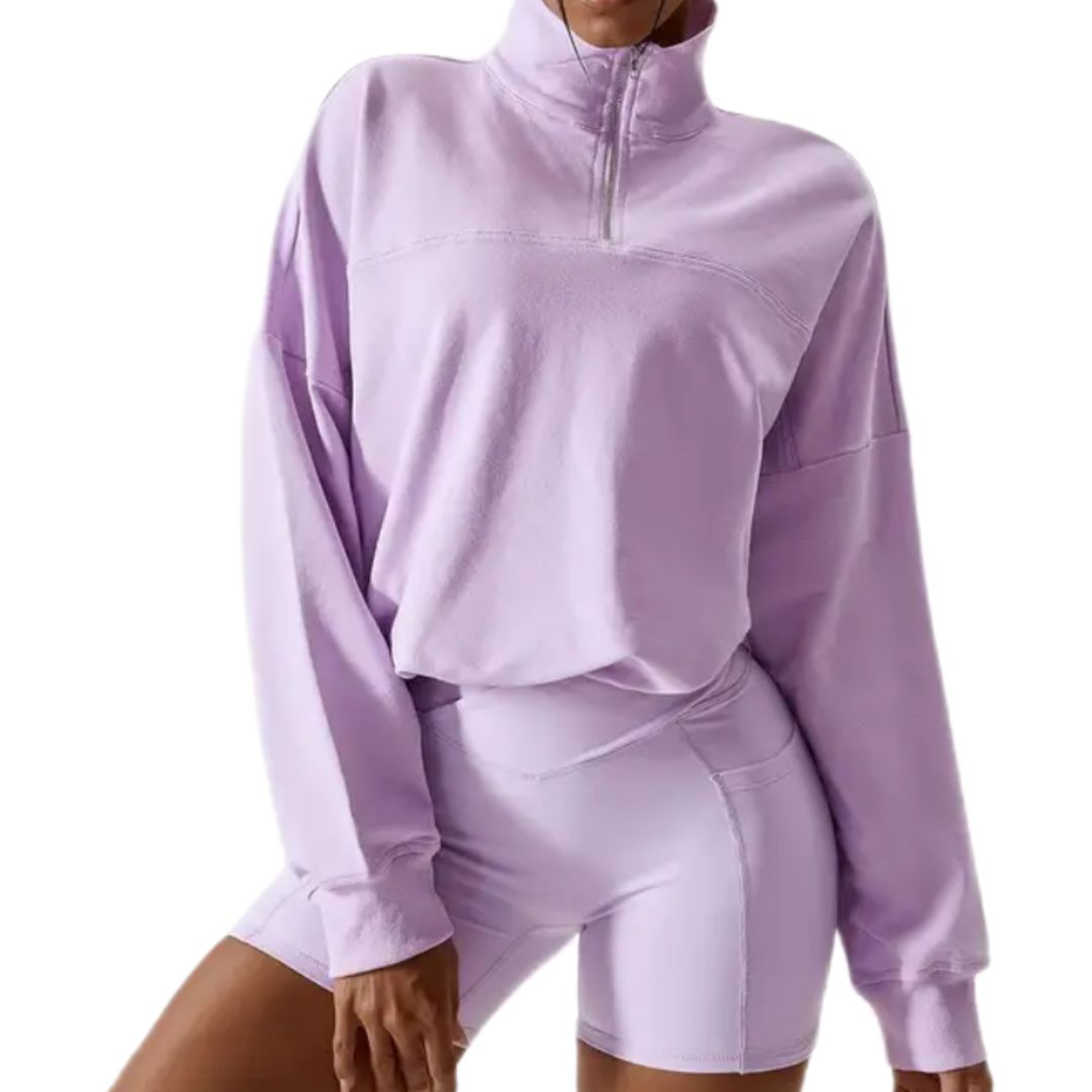 1/4 Zip Sweatshirt - Lavender Haze